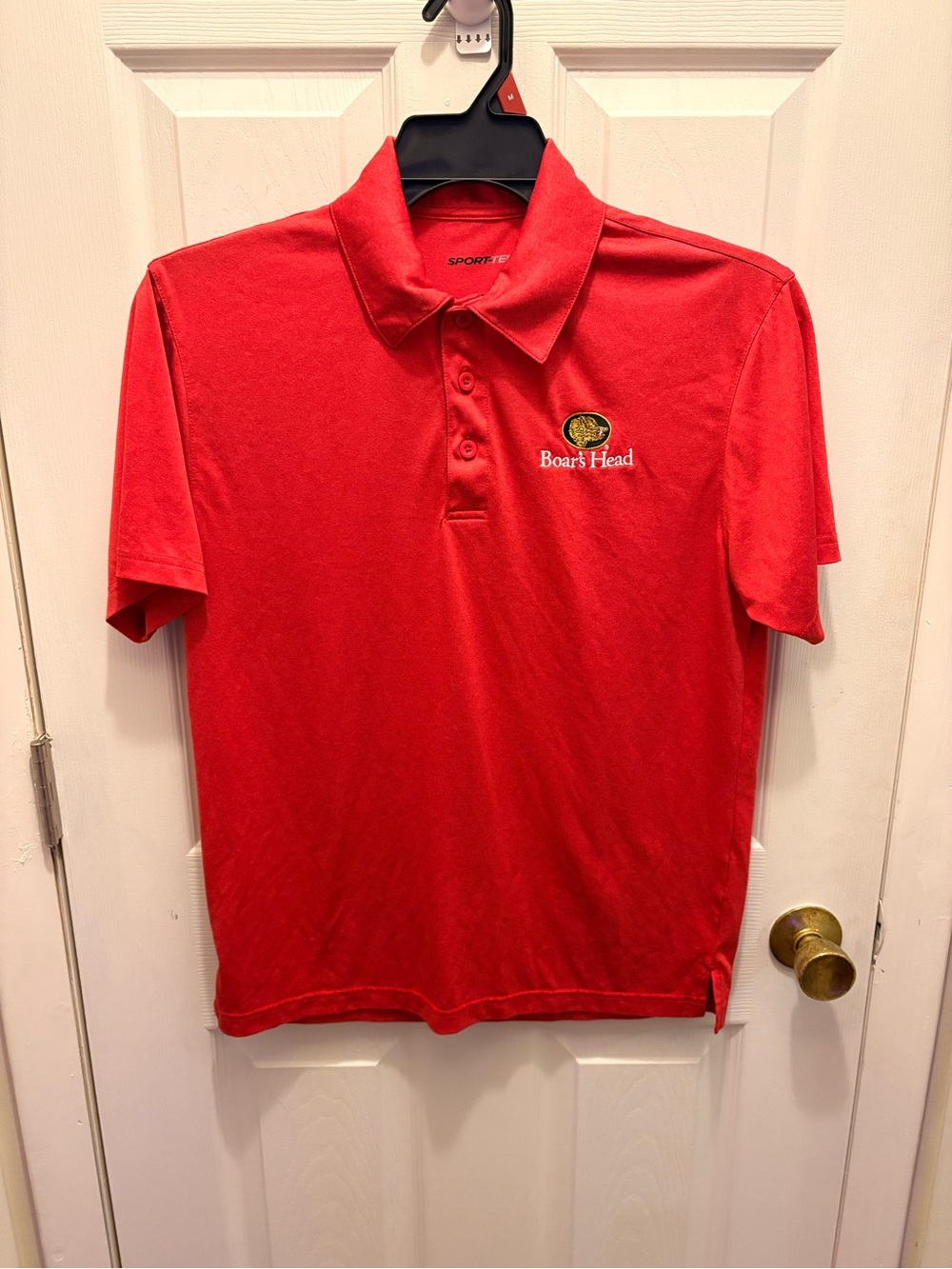 Sport-Tek Red Polo Shirt with Boar's Head Logo